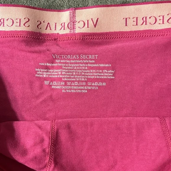 Victorias Secret Pink Boxer Shorts Underwear NWT Barbie Pink - Picture 2 of 5